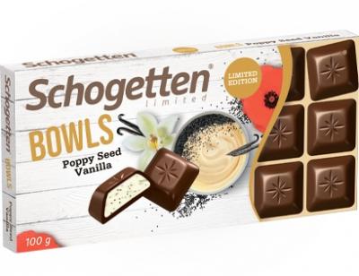 Шоколад молочный Schogetten Bowls ванильный крем с семенами мака 100 гр