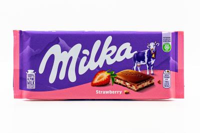 Молочный шоколад Milka Strawberry Yoghurt 100 гр